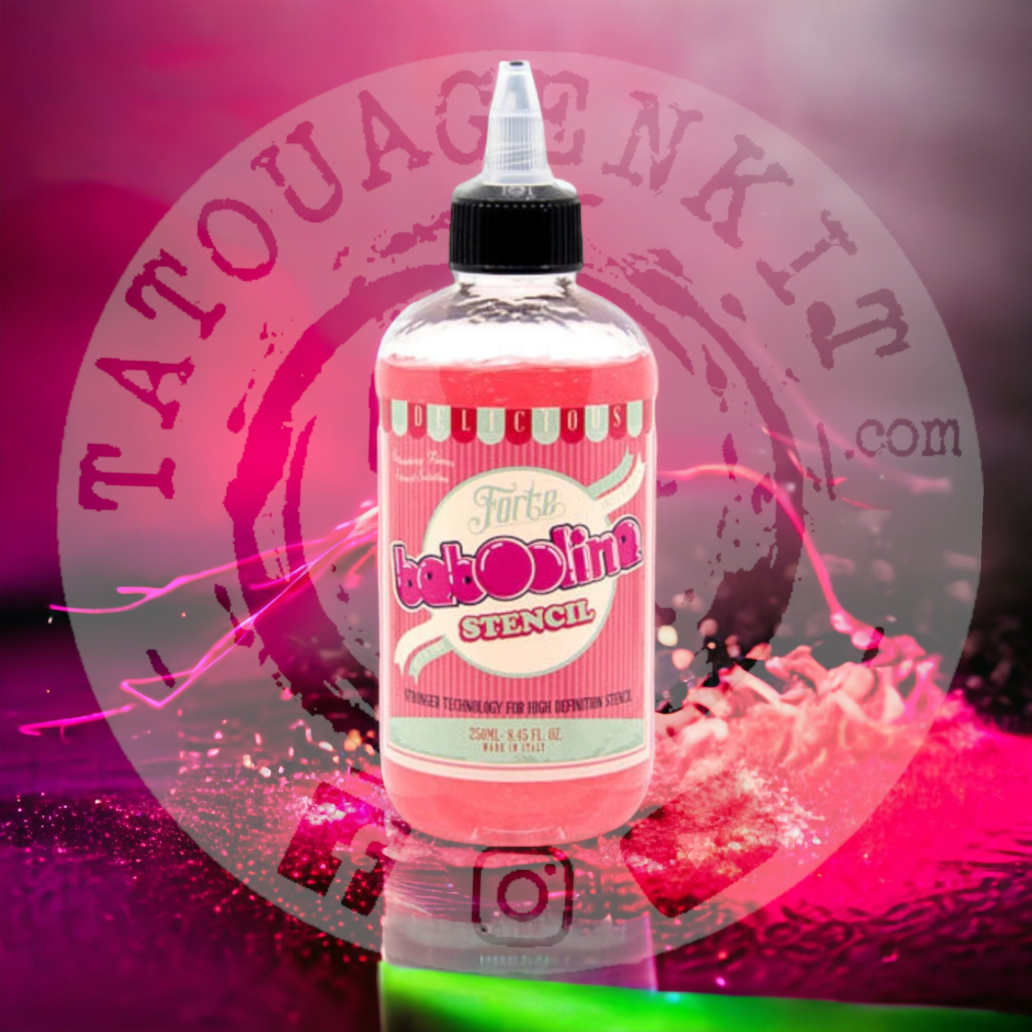 Stencil pour transfert de tatouage baboolina chewing gum