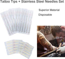 pack aiguilles et buses tatouage pour machine a tatouer bobine et rotative