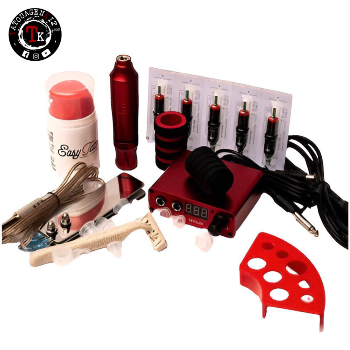 kit de tatouage rotative pen avec alimentation et cartouche de tatouage