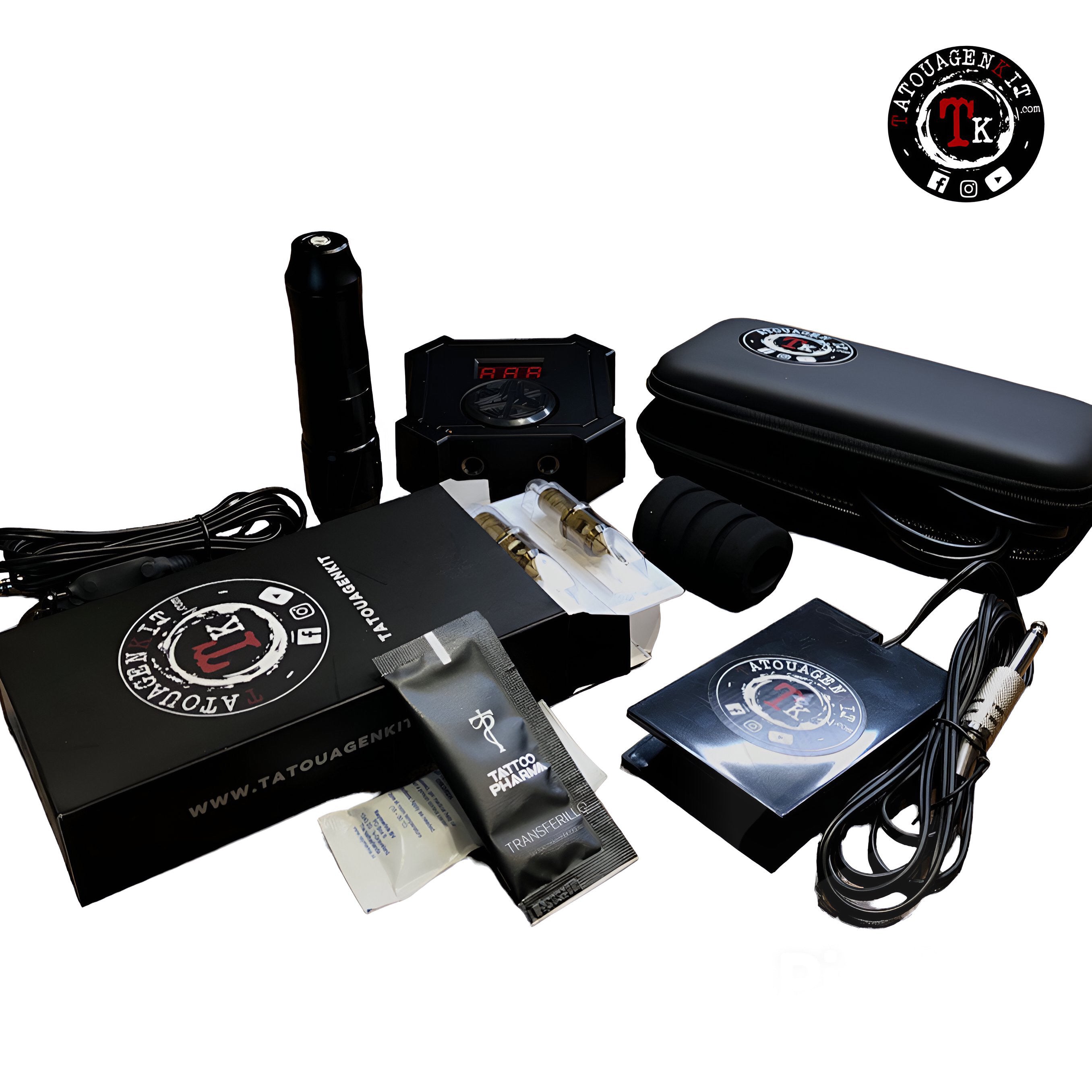 Kit de tatouage machine a tatouer rotative pen pour cartouche aiguille tatouagenkit