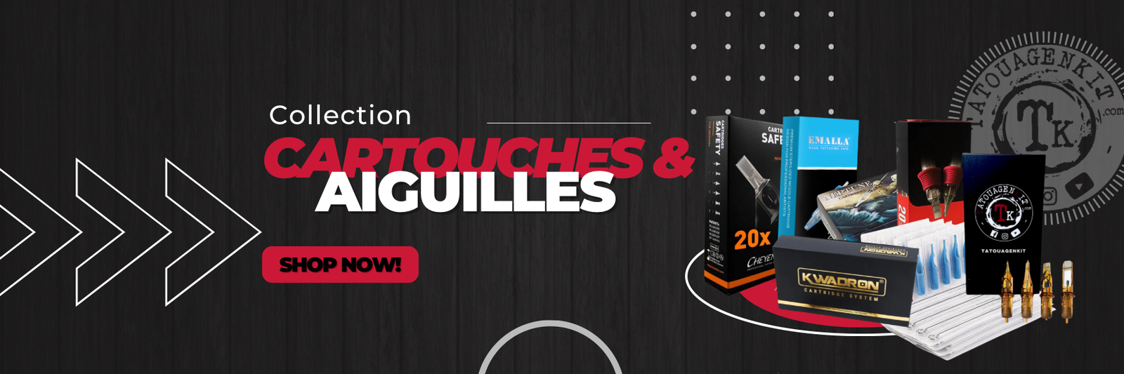 Cartouches et aiguilles tatouage Tatouagenkit 