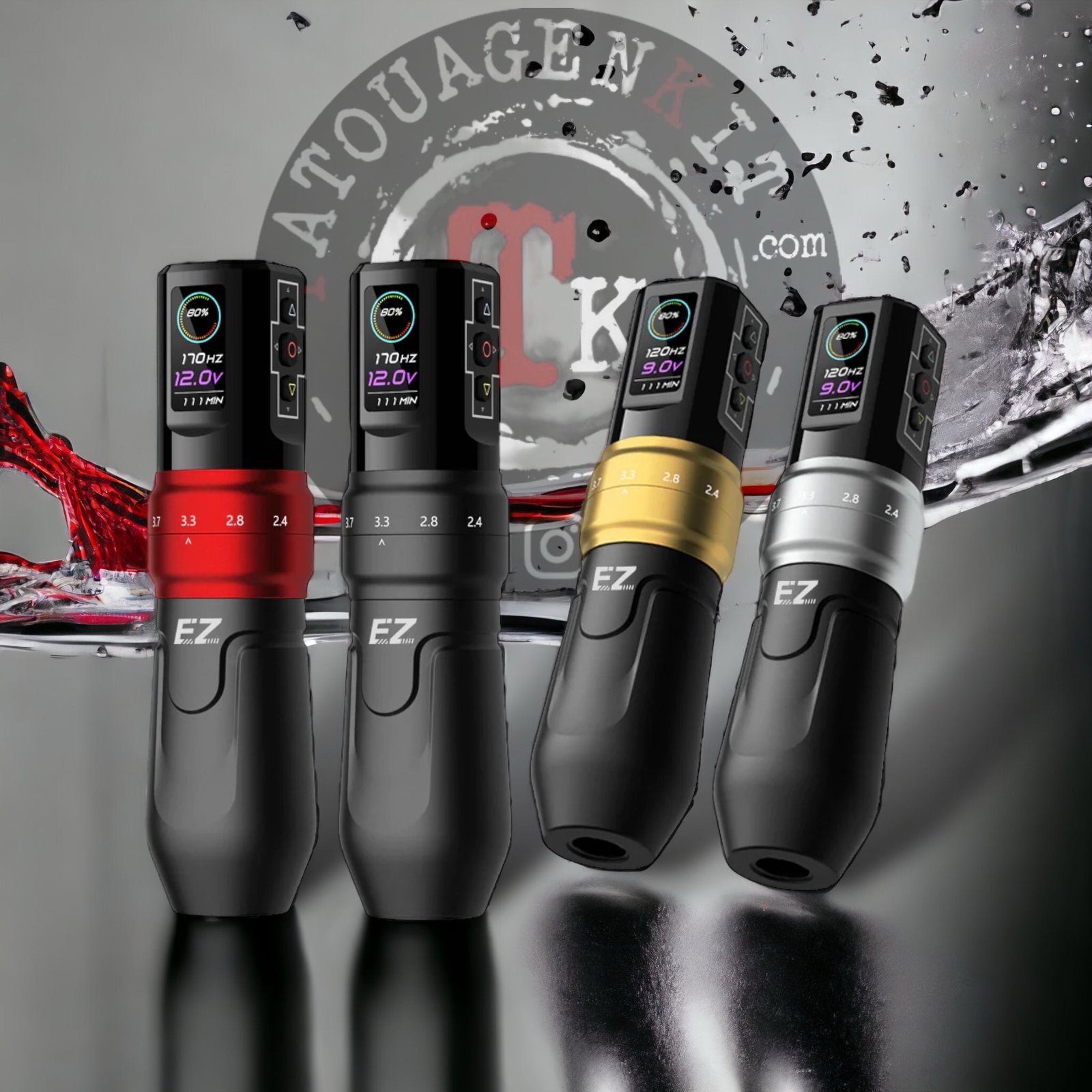 Machine sans fil  Red  EZ P3 PRO Pen -Tatouagenkit