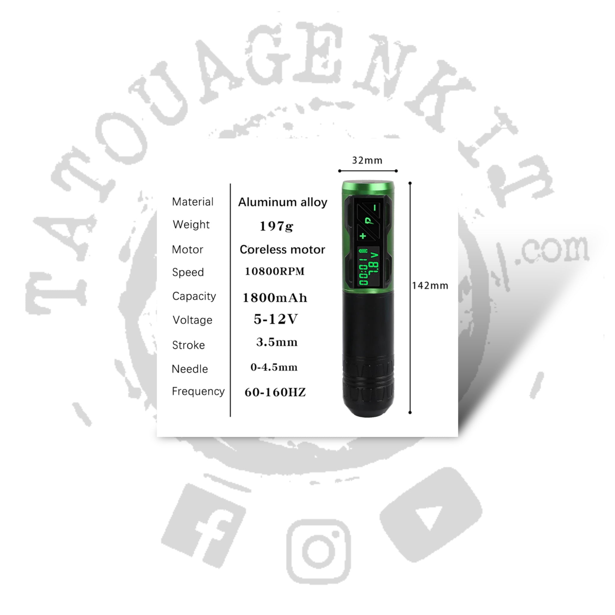 Machine Stylo pen Tatouage (batterie intégrée)