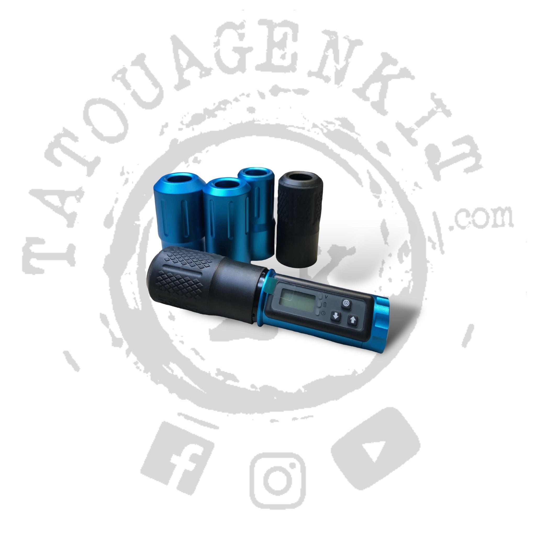 Coffret Tatouage(blue)machine pen sans fils (5x grip)