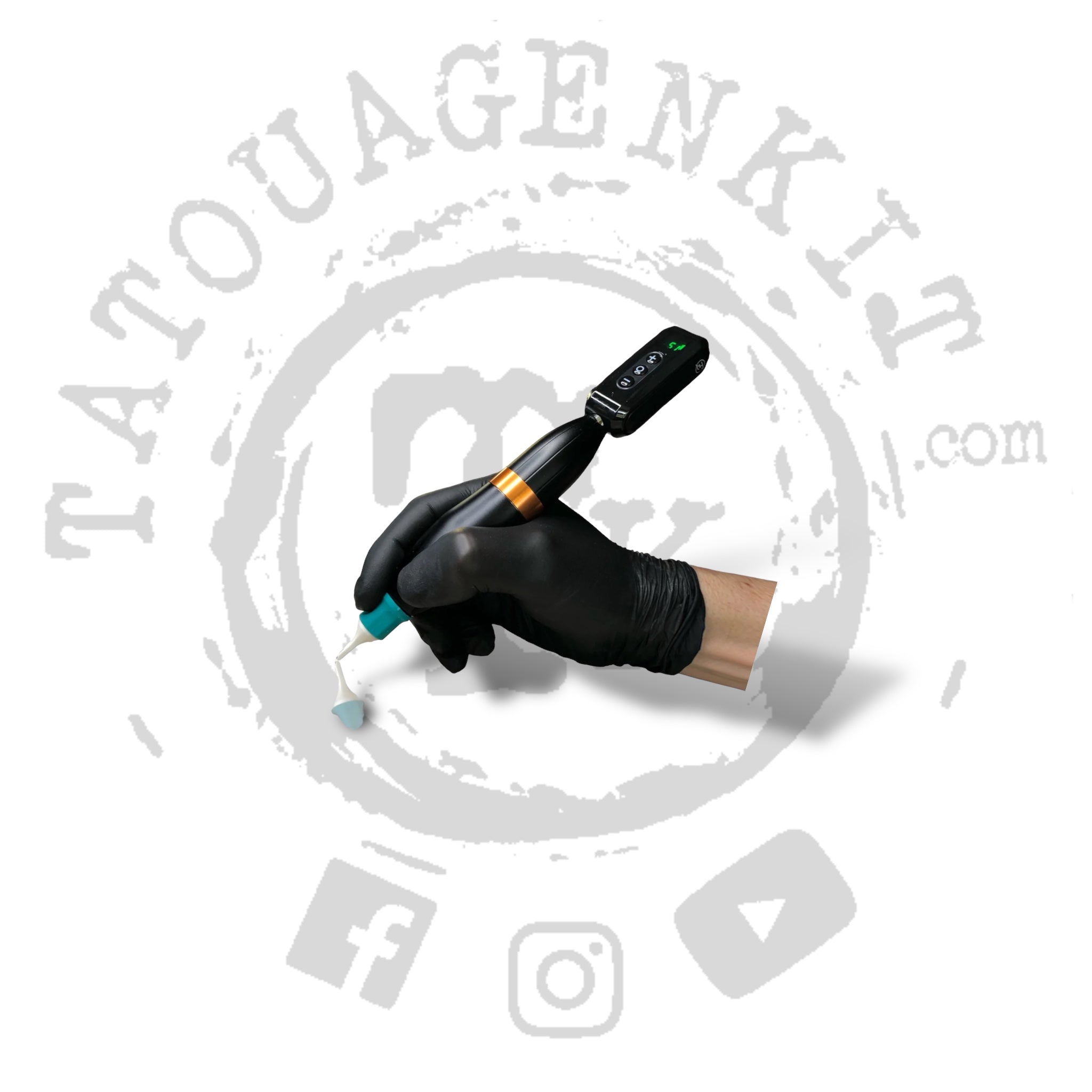 Machine à Tatouer Rotative, Rayyl Kit de Tatouage Tattoo Stylo Rotatif avec  20 Aiguilles de Tatouage Peau Synthétique Tatouage pour Débutants