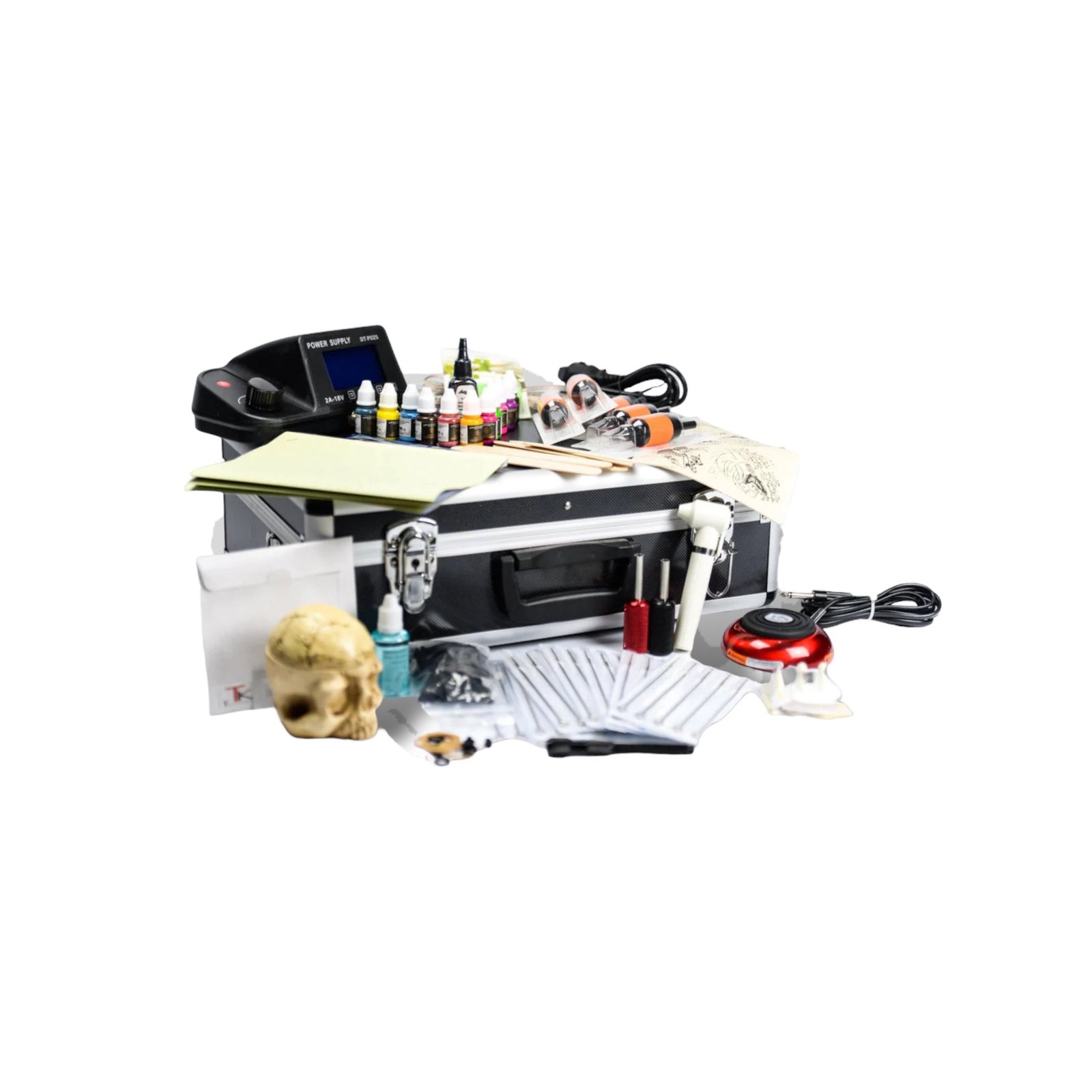 kit tattoo pour aprendre a tatouer sur fauuse peau et vrai peau tatouage