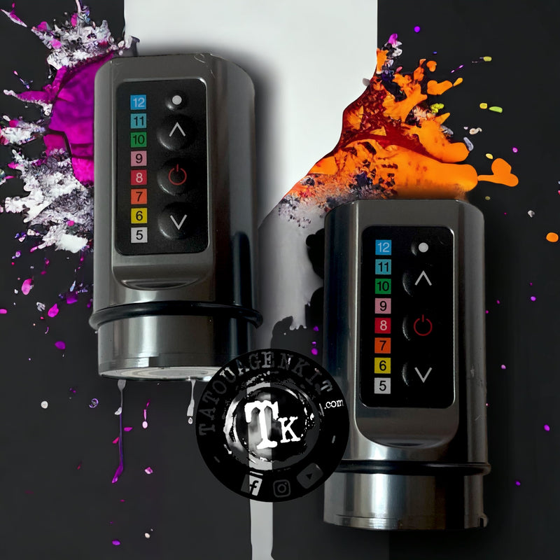 Coffret tatouage machine pen avec ou sans fils avec 2 batteries - Tatouagenkit