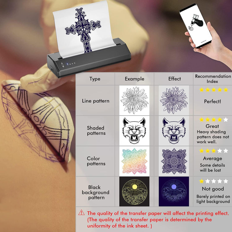 thermocopieur tattoo pour le transfert du dessin du tatouage a la peau