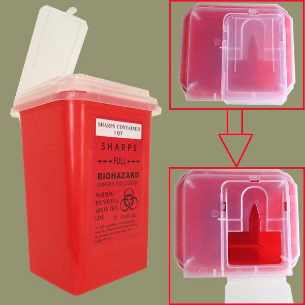 Poubelle pour aiguilles a tatouer rouge - Tatouagenkit
